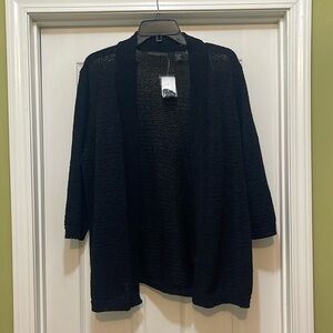 Preswick & Moore - NWT open black cardigan - size 2X